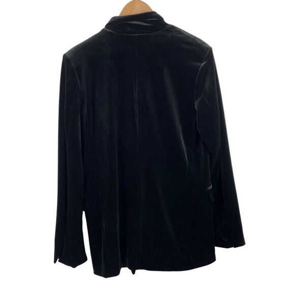 Blank NYC Black Velour Lined 1 Button Blazer Jacket Womens Size Medium - Picture 2 of 9
